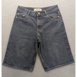 GS115 Denim Shorts Mens 34 Blue Medium Wash Bermuda Embroidered Pockets Casual